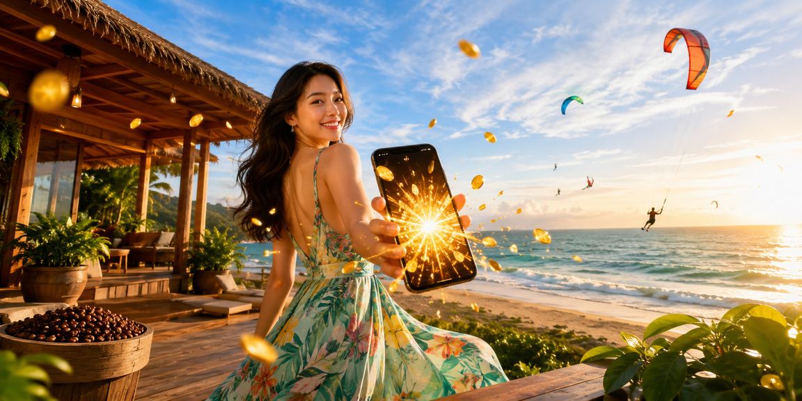 Người dùng xem kèo casino trên điện thoại tại quán cà phê Mũi Né